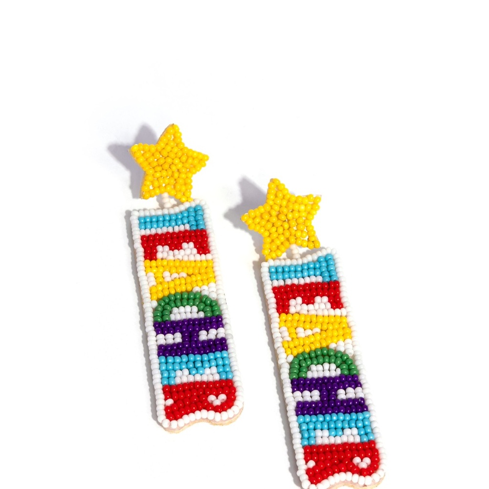 Paparazzi Multicolor Beaded Star Earrings